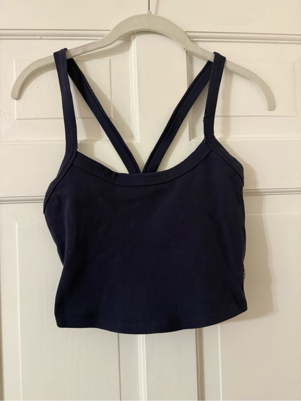 FP Movement by Free People Navy Ribbed Strappy Crop Top